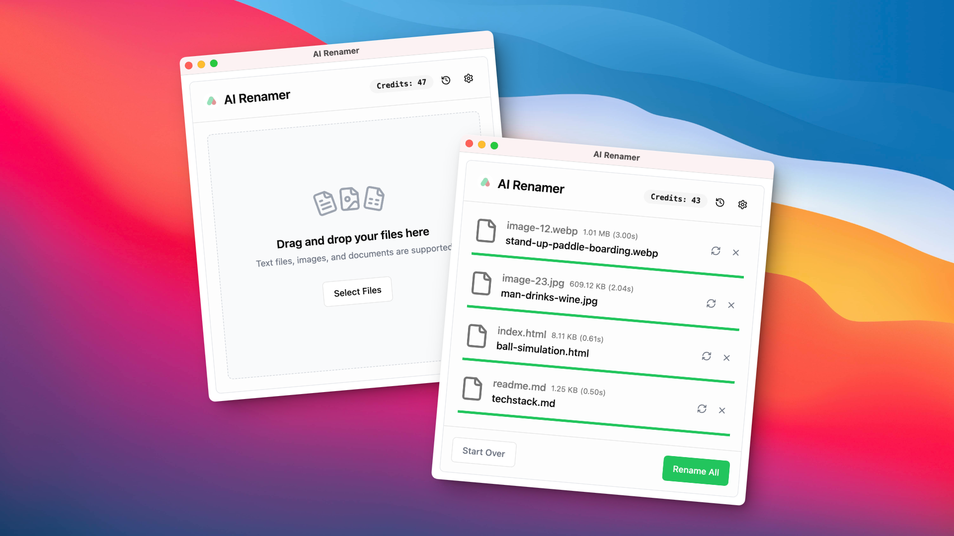 AI Renamer interface (image: airenamer.app)
