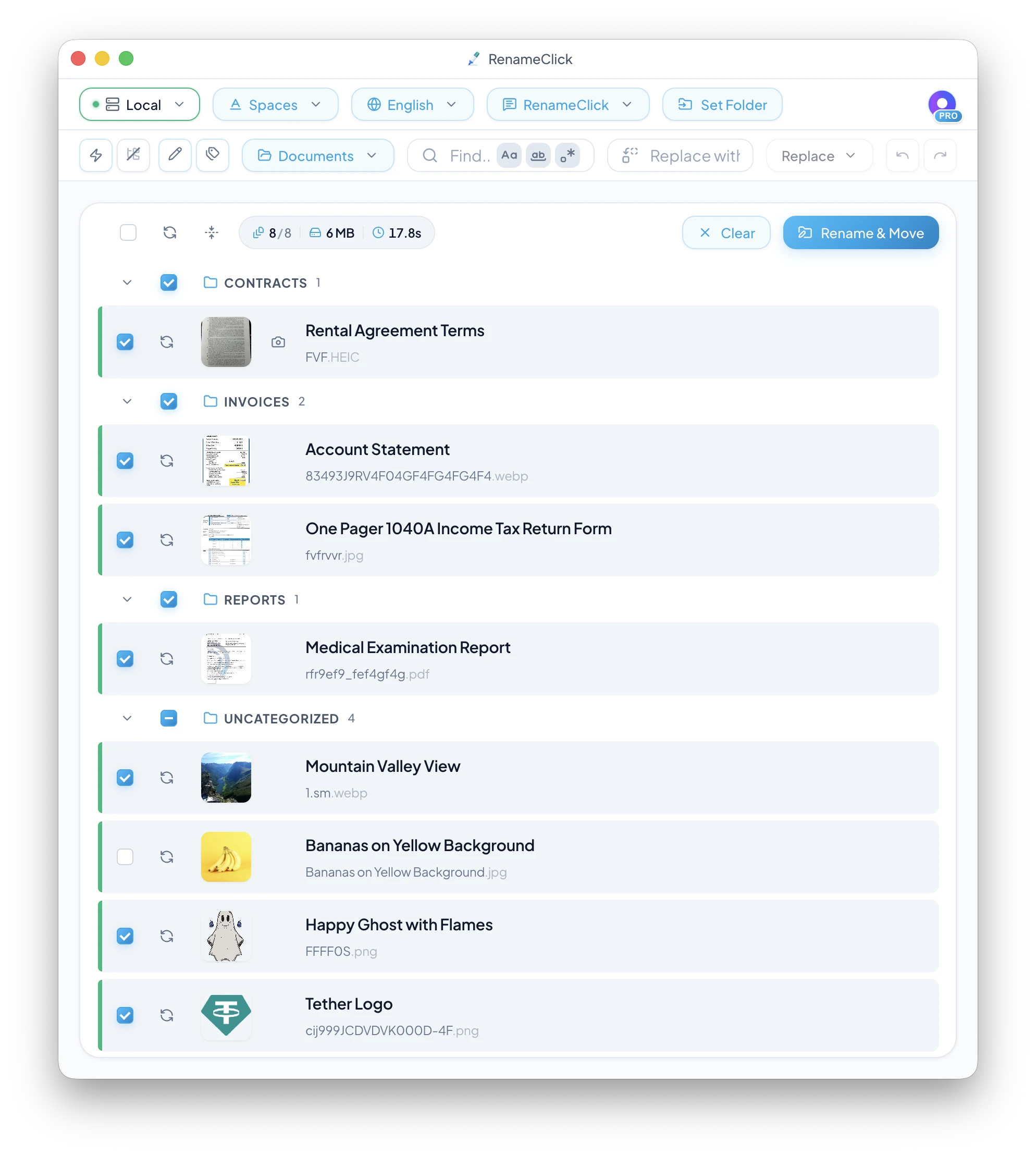 RenameClick desktop app interface (image: rename.click)